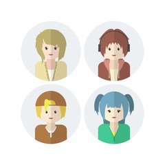 Character avatars set, collection of flat design avatars