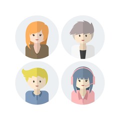 Character avatars set, collection of flat design avatars