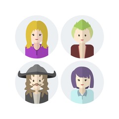 Character avatars set, collection of flat design avatars
