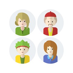 Character avatars set, collection of flat design avatars