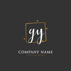 Handwritten initial letter G Y GY for identity and logo. Vector logo template with handwriting and signature style.