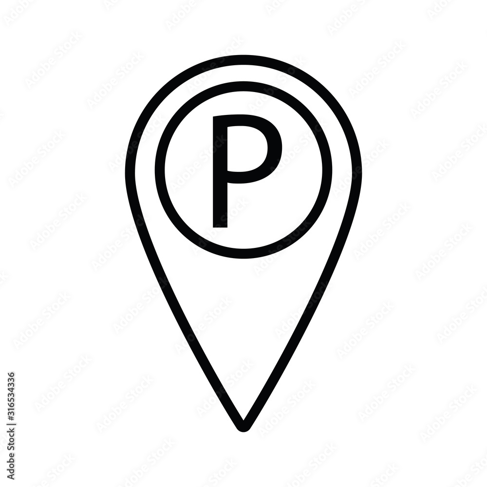 Poster parking icon map pointer vector