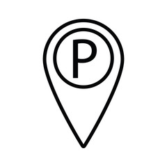 parking icon map pointer vector