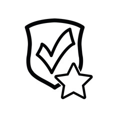 Obraz premium protect icon. secure . Shield with star and check mark icon sign vector