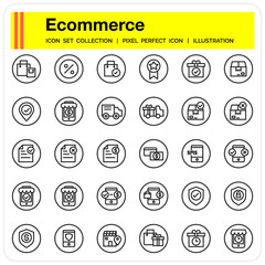 Ecommerce icons set, design pixel perfect icons set