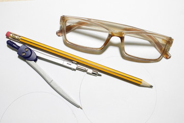 glasses on white background