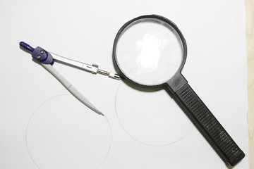magnifying glass on white background
