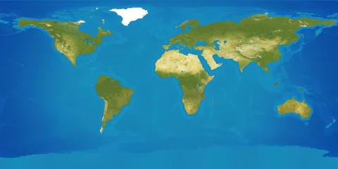 Türaufkleber coasts of the world underwater due to rising sea levels, external borders evenly reduced. elements of this image furnished by NASA. 3d-illustration © wetzkaz