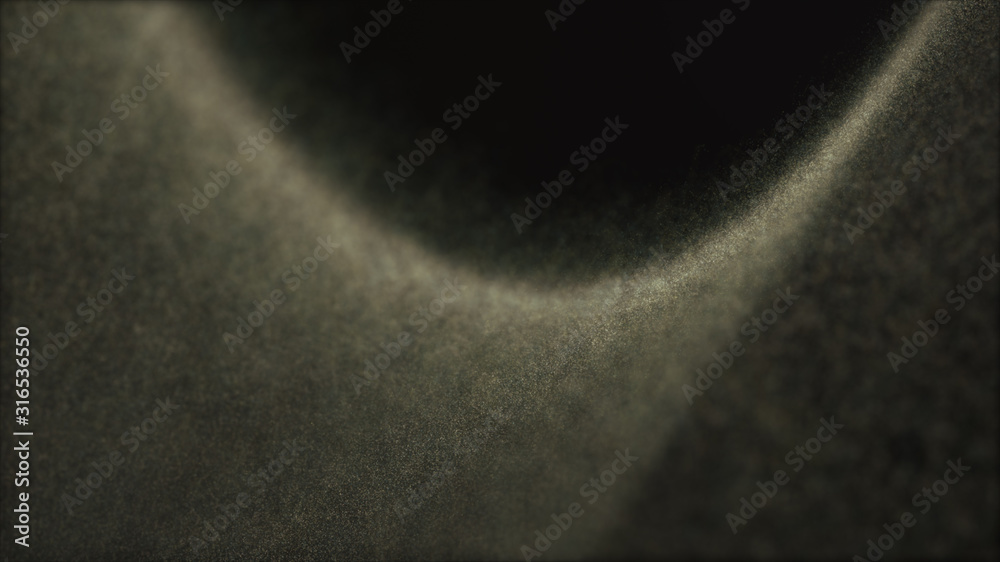 Poster Defocus mysterious sparkling illuminated dust particles floating in the abyss for celebration and festive theme abstract texture background