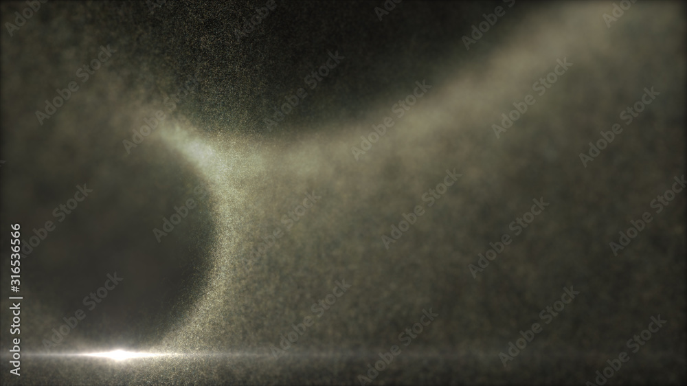 Aufkleber Defocus mysterious sparkling illuminated dust particles floating in the abyss for celebration and festive theme abstract texture background