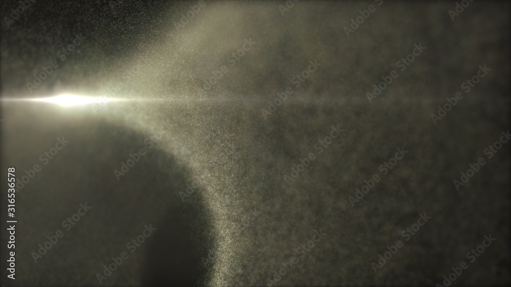 Aufkleber Defocus mysterious sparkling illuminated dust particles floating in the abyss for celebration and festive theme abstract texture background