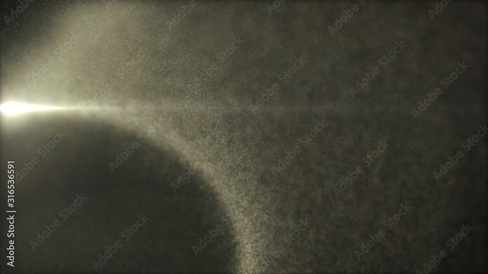 Aufkleber Defocus mysterious sparkling illuminated dust particles floating in the abyss for celebration and festive theme abstract texture background