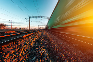 railway on which a freight train moves at high speed