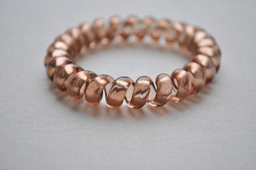 hair band in the form of a spiral on a white background