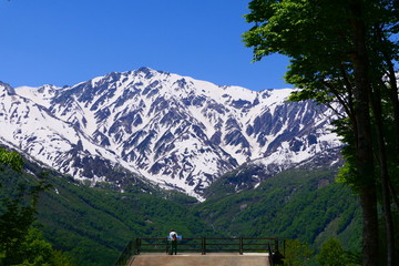 北アルプス、白馬三山。白馬、長野、日本。5月下旬。