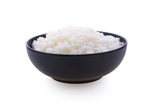 Japanese rice on white background