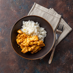 Curried Coconut Chicken with rise