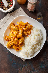 Curried Coconut Chicken with rise