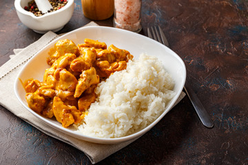 Curried Coconut Chicken with rise