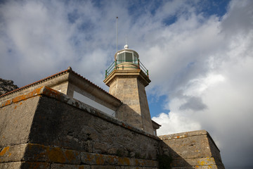 Fototapeta na wymiar louro lighthouse. Muros, Galicia, Spain