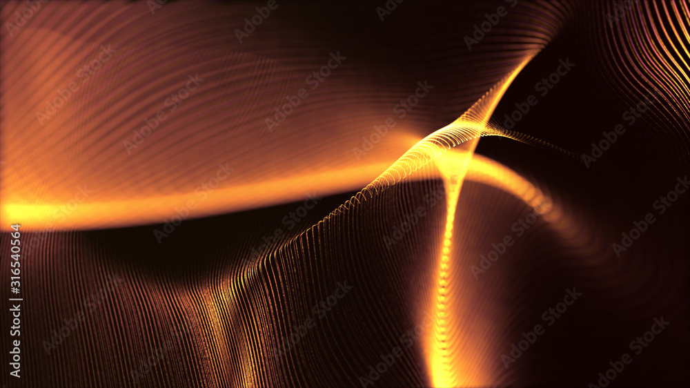 Aufkleber Defocus mysterious sparkling illuminated line particles floating in the abyss for celebration and festive theme abstract texture background