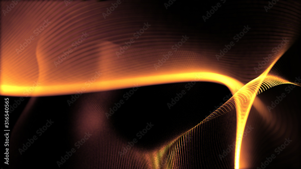 Aufkleber Defocus mysterious sparkling illuminated line particles floating in the abyss for celebration and festive theme abstract texture background