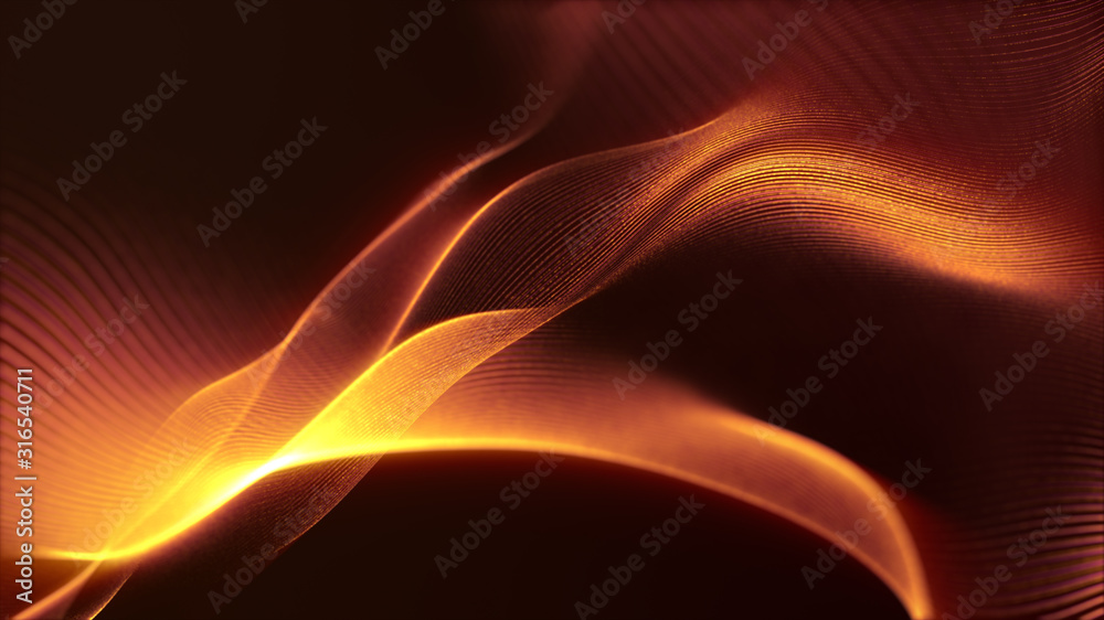 Aufkleber Defocus mysterious sparkling illuminated line particles floating in the abyss for celebration and festive theme abstract texture background