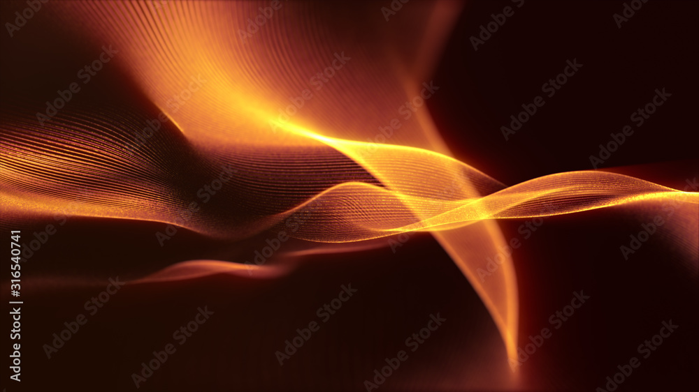 Aufkleber Defocus mysterious sparkling illuminated line particles floating in the abyss for celebration and festive theme abstract texture background