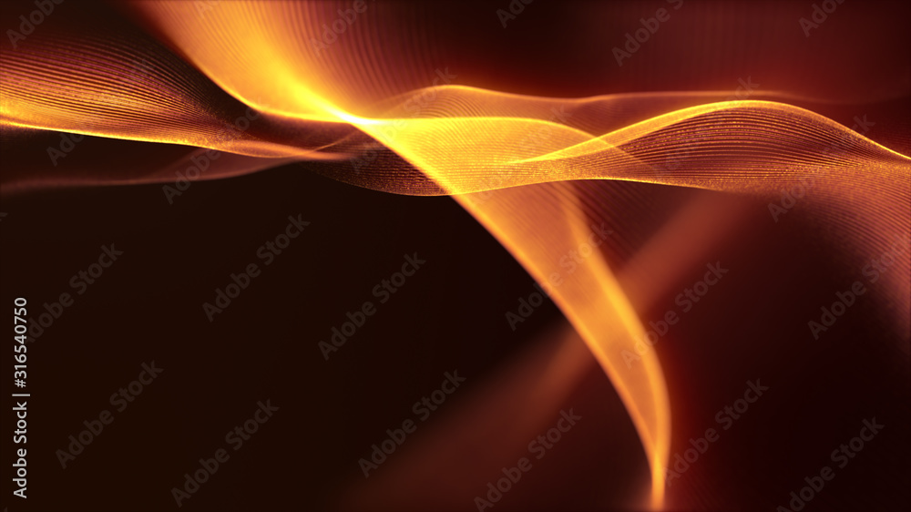 Aufkleber Defocus mysterious sparkling illuminated line particles floating in the abyss for celebration and festive theme abstract texture background