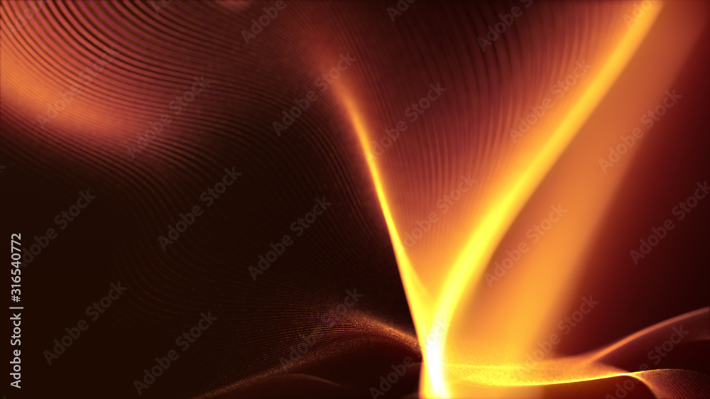 Aufkleber Defocus mysterious sparkling illuminated line particles floating in the abyss for celebration and festive theme abstract texture background
