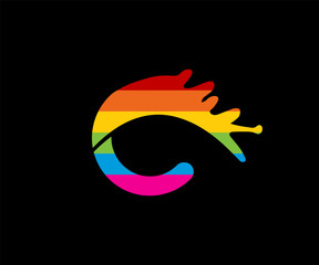 C letter paint logo colorful design