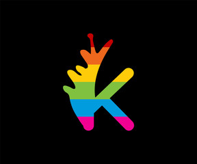 Obraz premium K letter paint logo colorful design