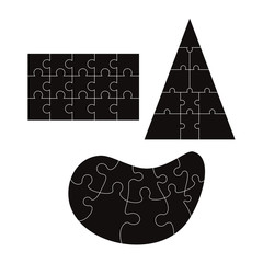 Black jigsaw puzzle templates 