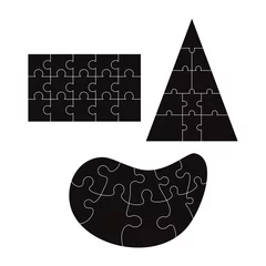 Rolgordijnen Black jigsaw puzzle templates  © curadioactivo