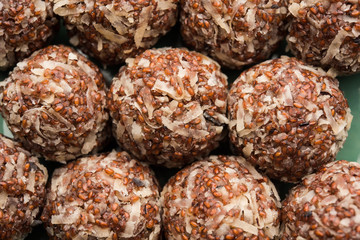 Aliv Laddu, Halim Ladoo or Garden cress Seed sweet Balls a very nutritious food in winters or for New Moms. popular food from India. served in a bowl or plate