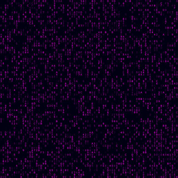 Digital background. Magenta sparse hexadecimal background. Big sized seamless pattern. Classy vector illustration.