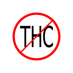 No THC, prohibition sign. vector illustration.