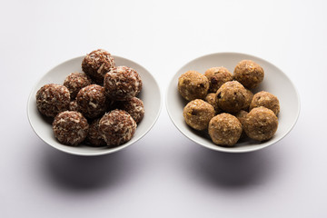 Group of Dink, Gond  , Aliv, Halim laddu, Laddoo, Ladu, Ladoo Made using Garden cress Seed and edible gum, sweet food