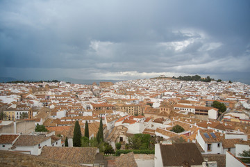 Fototapeta na wymiar clouds over Antequera in malaga, spain