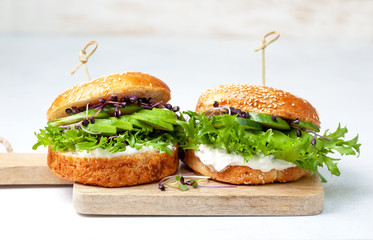 green burger with avocado