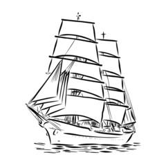 vector illustration of a ship