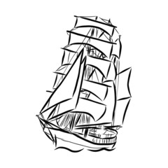 vector illustration of a ship