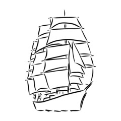 vector illustration of ship