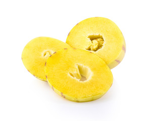 Fresh pepino melon fruit on white background