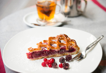 Slice of cherry tart