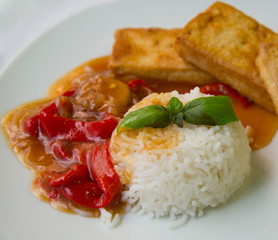 Tasty vegan rice and vegetables