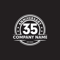 35th year anniversary emblem logo design vector template