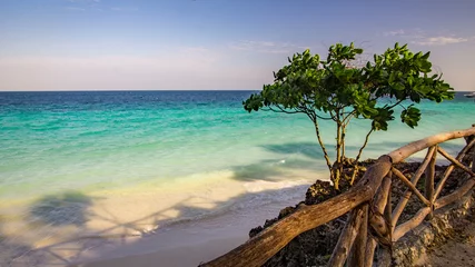 Poster Een paradijselijk strand Strand op Zanzibar in Nungwi Zuid-Afrika © Thomas