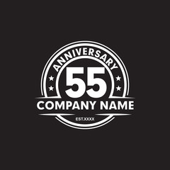 55th year anniversary emblem logo design vector template