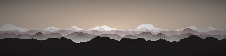 Color Mountains Landscape Generative Art background illustration